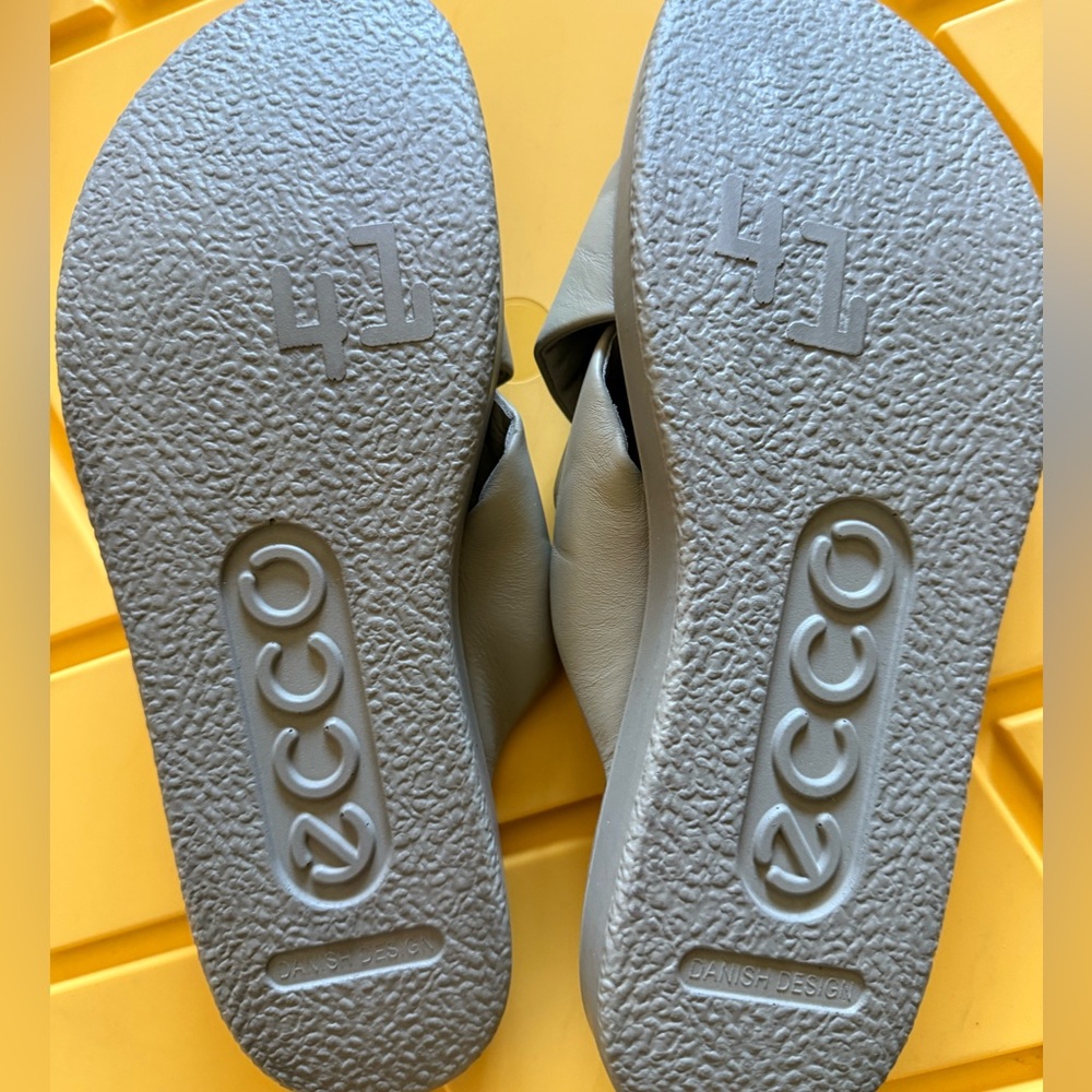 ECCO Flowt Lx Leather Cross Strap Slider Sandals Light Green Size 10.5 US 41 Eu - Picture 7 of 7